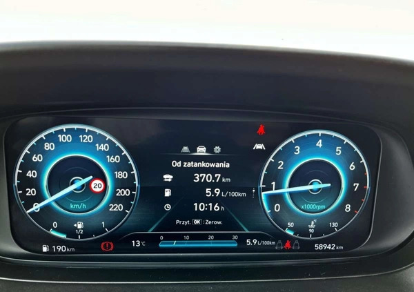 Hyundai i20 cena 59900 przebieg: 58945, rok produkcji 2020 z Ciechanowiec małe 596